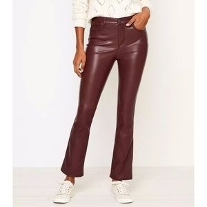 Loft Burgundy Leather Pants